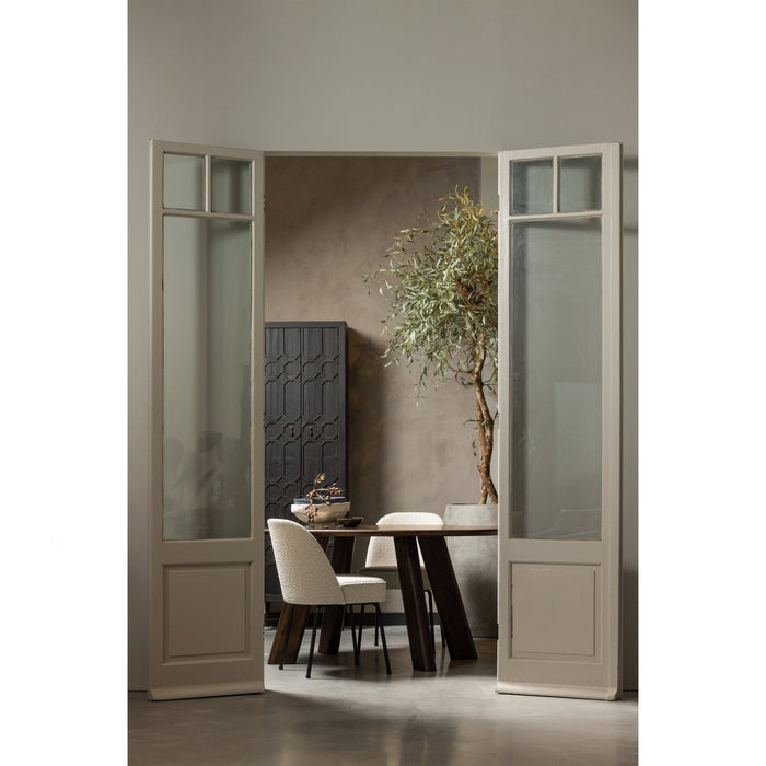 WOOOD Vogue Eetkamerstoelen - Bouclé - Naturel - Set van 6