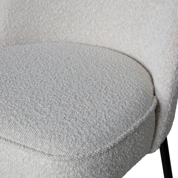 WOOOD Vogue Eetkamerstoelen - Bouclé - Naturel - Set van 6