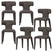 WOOOD Permit Eetkamerstoelen - Polyester - Espresso - Set van 6