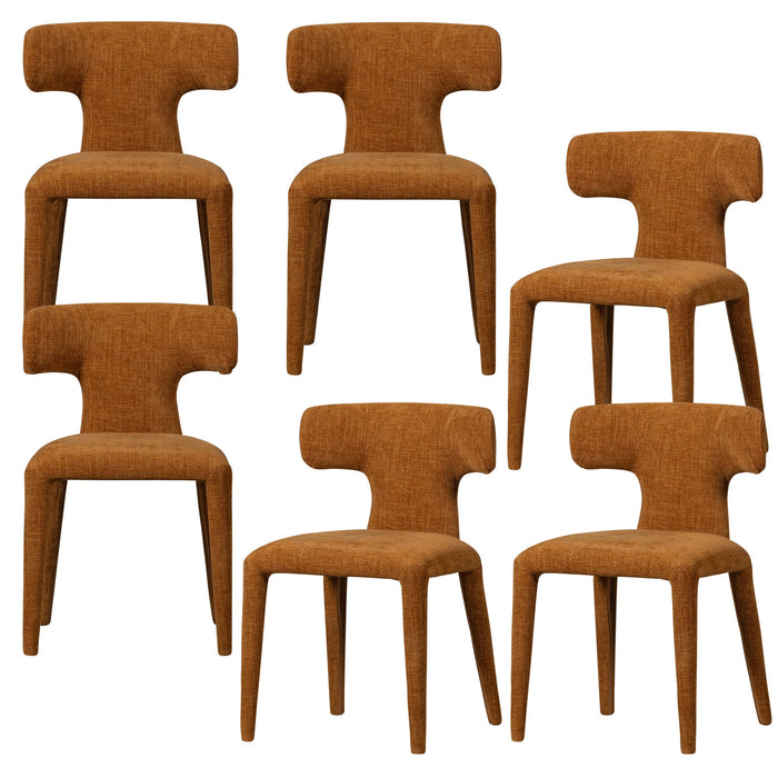 WOOOD Permit Eetkamerstoelen - Polyester - Cinnamon - Set van 6