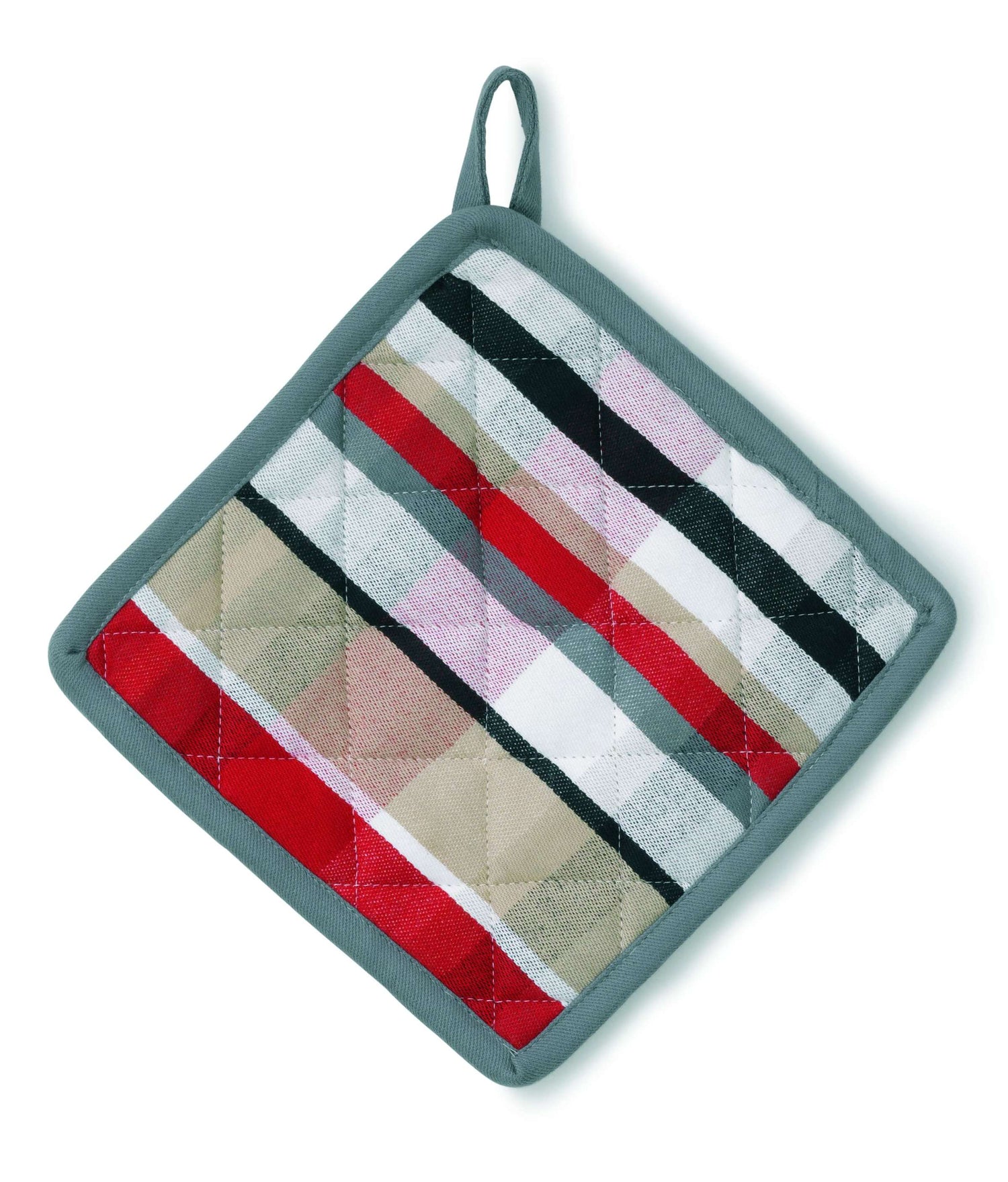 Pannenlap, Set van 4 stuks, Katoen, Grijs, Groen, Rood, 20 x 20 cm - K