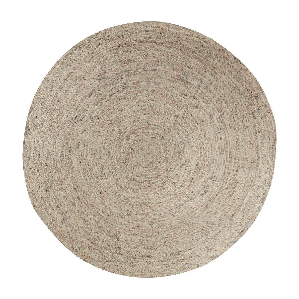 Interieur05 Rond wollen vloerkleed Gapo beige|wit gemeleerd