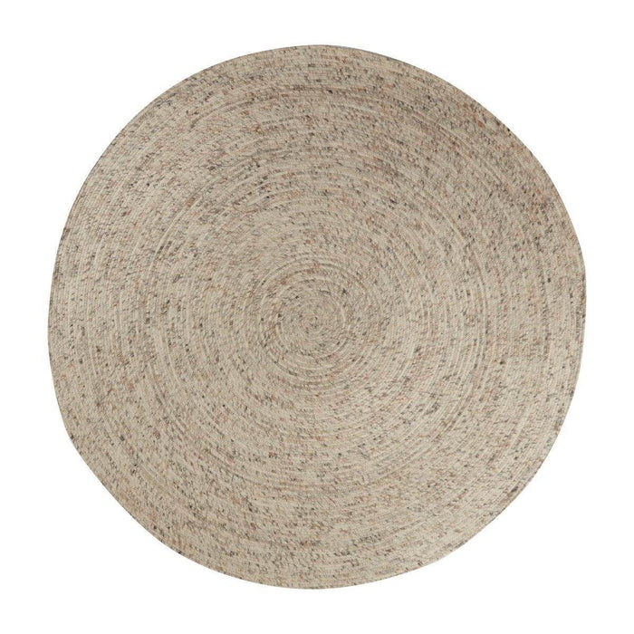 Interieur05 Rond wollen vloerkleed Gapo beige|wit gemeleerd