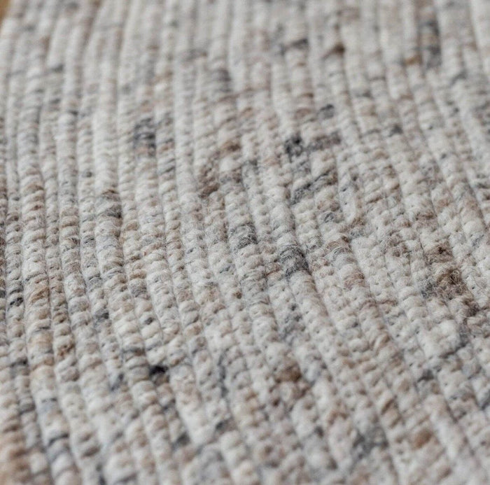 Interieur05 Rond wollen vloerkleed Gapo beige|wit gemeleerd