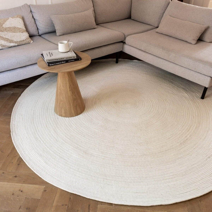 Interieur05 Rond wollen vloerkleed Gapo wit - 180 x 180 cm
