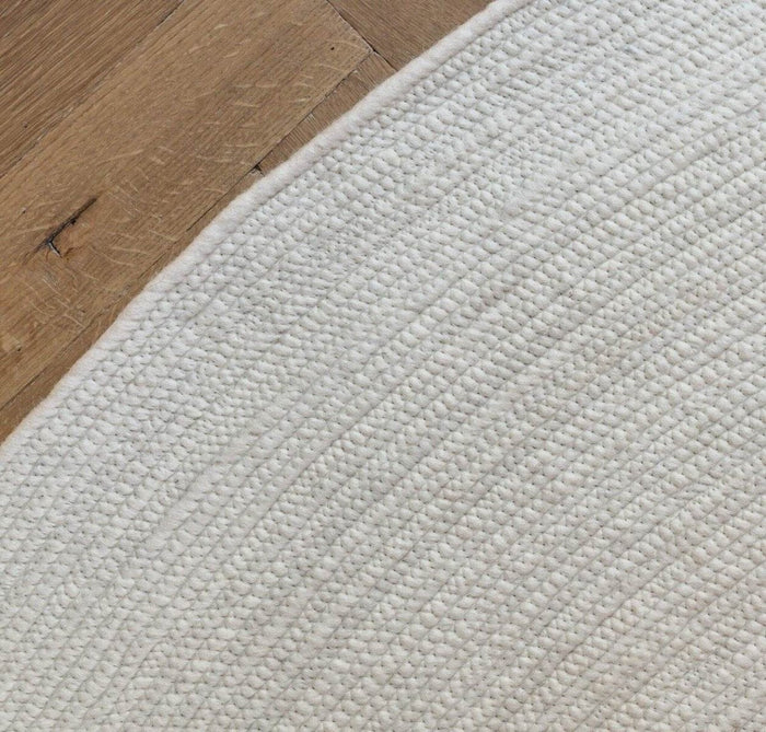Interieur05 Rond wollen vloerkleed Gapo wit - 180 x 180 cm
