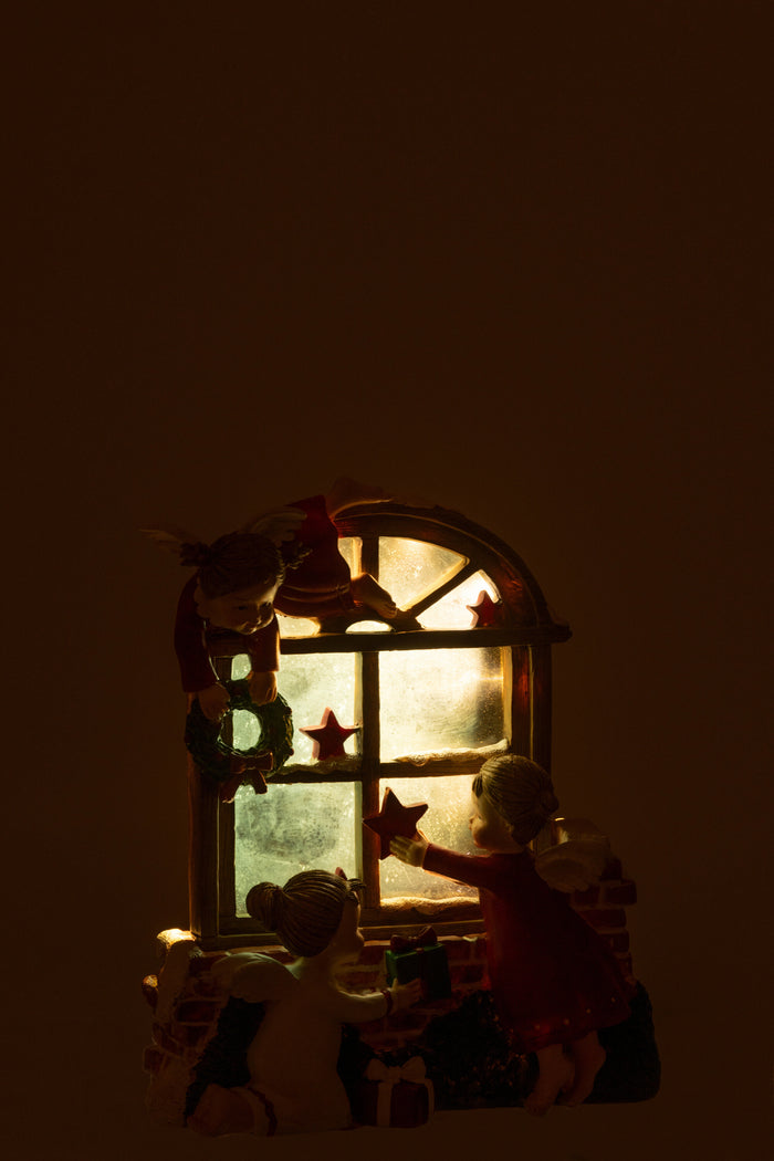 J-Line decoratie Engelen Venster - polyresin - mix - LED