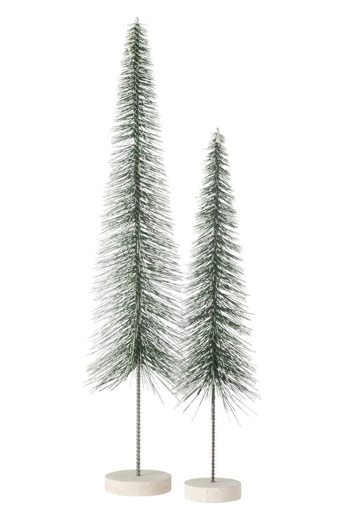 J-Line decoratie Kerstboom Sneeuw - kunststof - groen - large