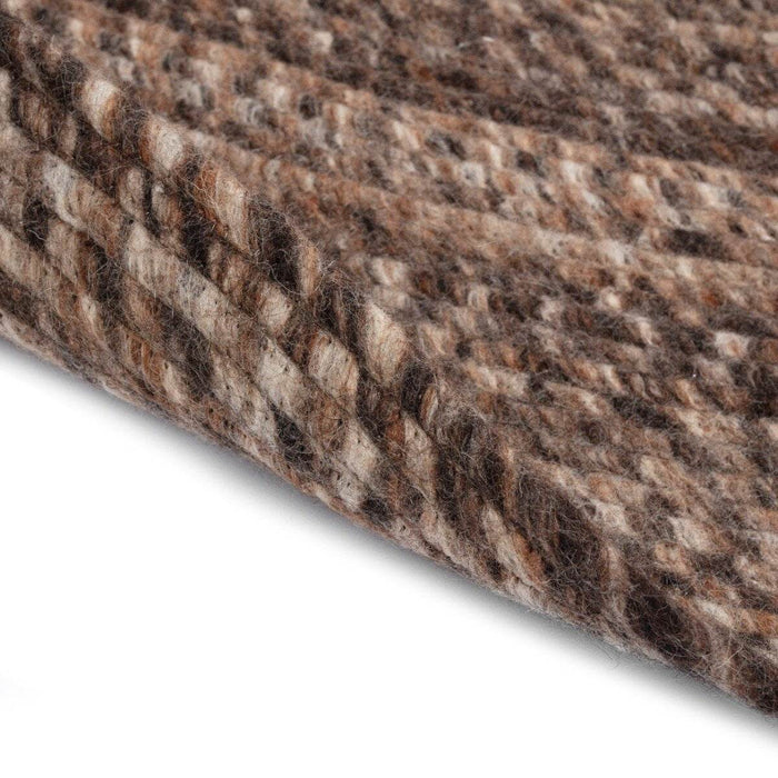 Interieur05 Rond wollen vloerkleed Gapo Donkerbruin gemeleerd