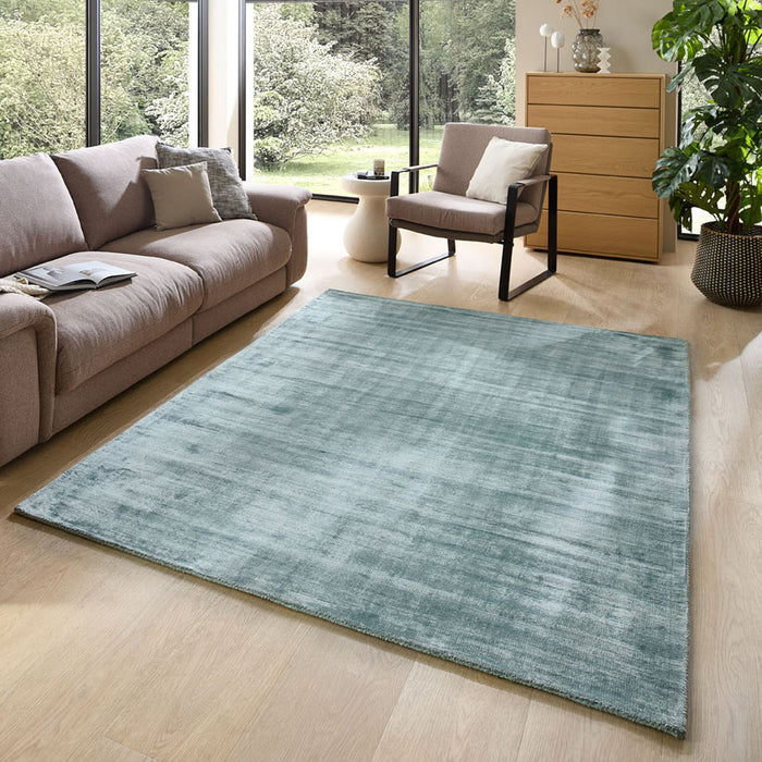 Theko handgeweven viscose tapijt Star 240x340 cm - Lichtturkoois