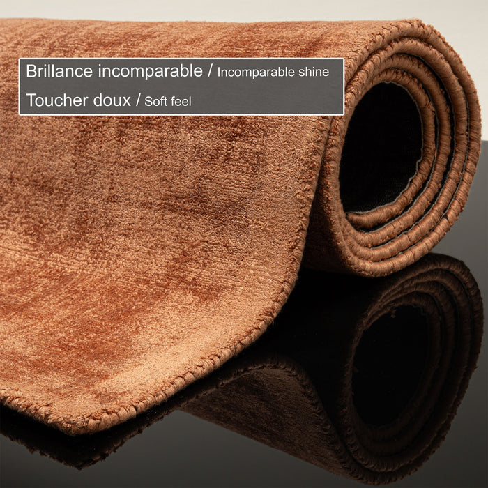 Theko handgeweven viscose tapijt Star 90x160 cm - Koper