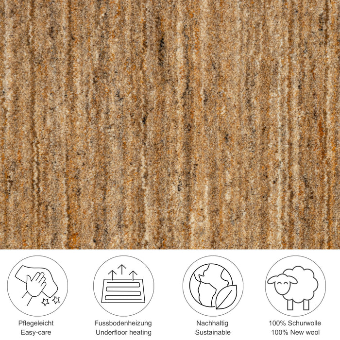 Theko Handgeweven wollen tapijt Pure 170x240 cm - Geel