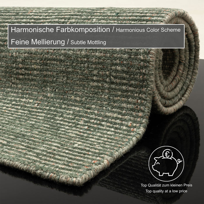 Theko gestreept UNI-tapijt Venus 240x340 cm - Groen