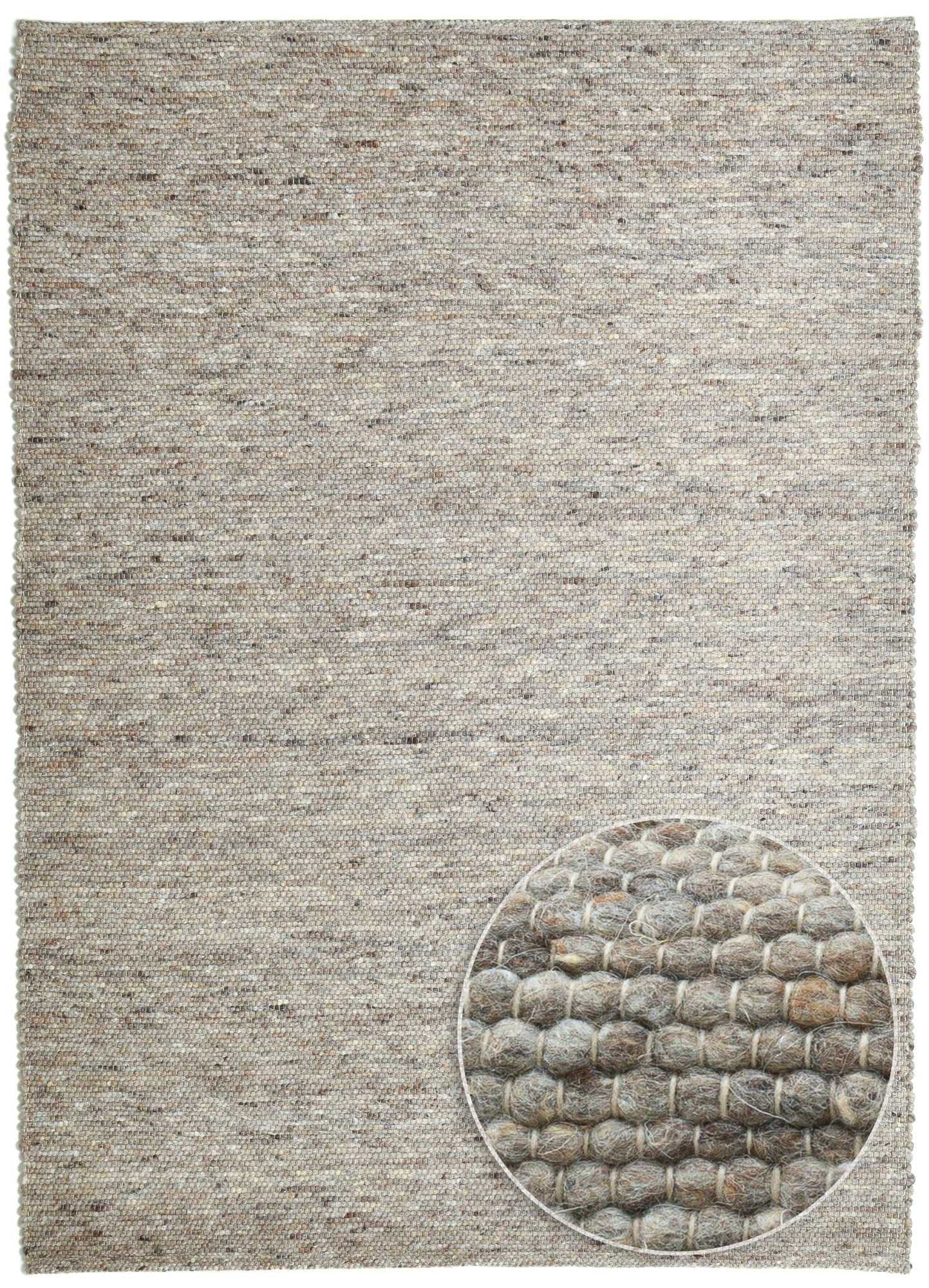 Theko Handgeweven wollen tapijt Alpen 40x60 cm - Bruin