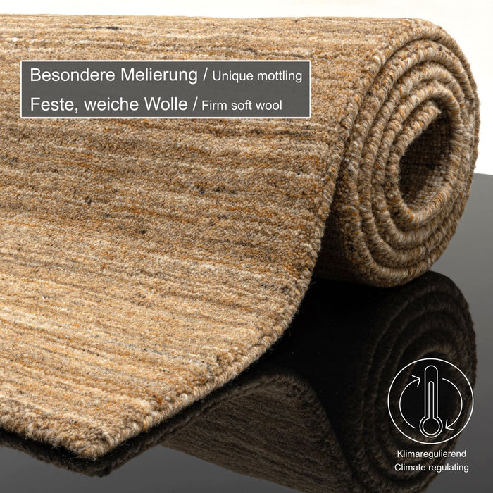 Theko Handgeweven wollen tapijt Pure 170x240 cm - Geel