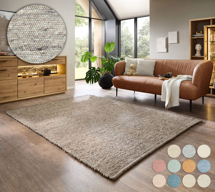 Theko Handgeweven wollen tapijt Alpen 90x160 cm - Bruin