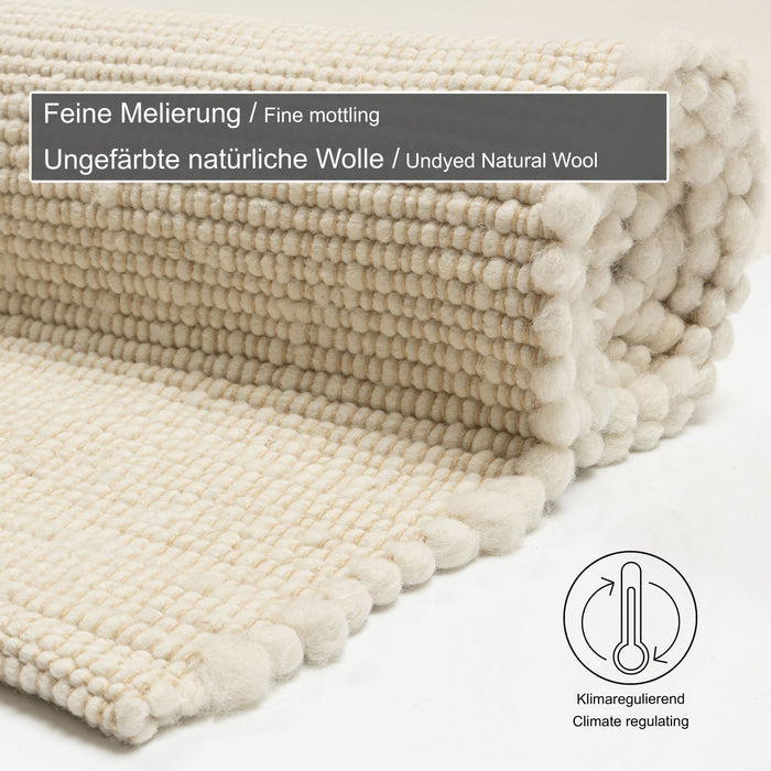 Theko Alm-Glück natuurtapijt 70x130 cm - Crème