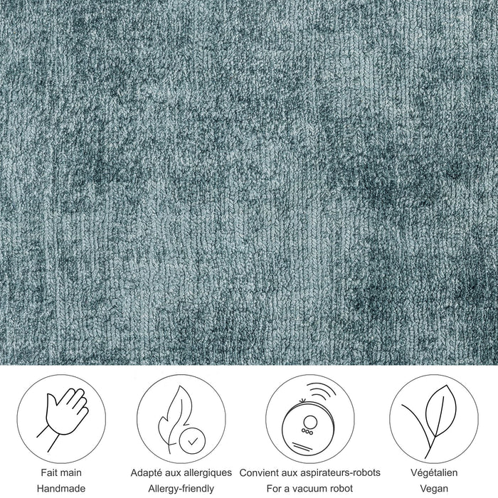 Theko handgeweven viscose tapijt Star 190x290 cm - Lichtturkoois