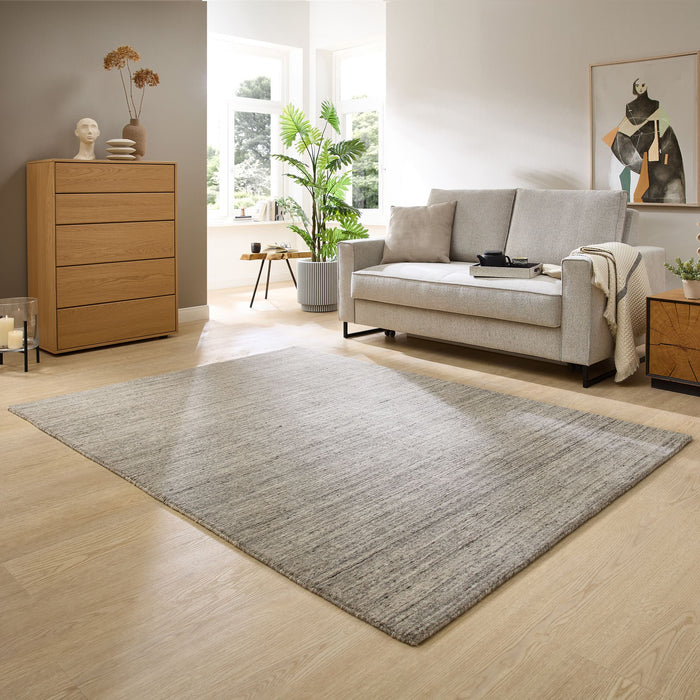 Theko Handgeweven wollen tapijt Pure 40x60 cm - Grijs