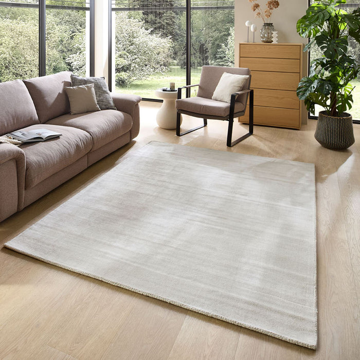 Theko handgeweven viscose tapijt Star 240x340 cm - Crème