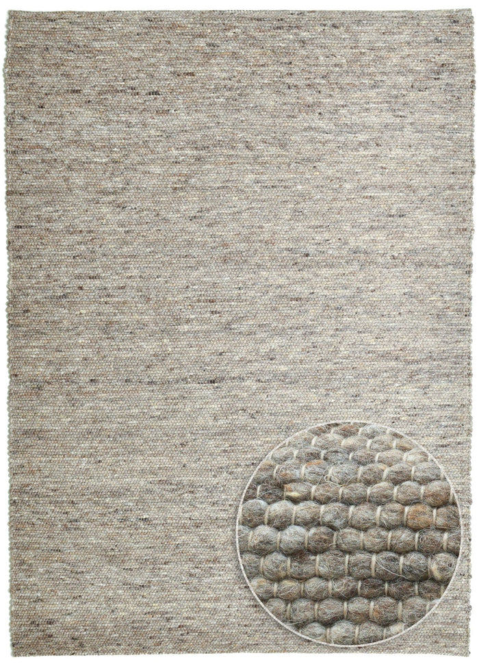 Theko Handgeweven wollen tapijt Alpen 170x240 cm - Bruin