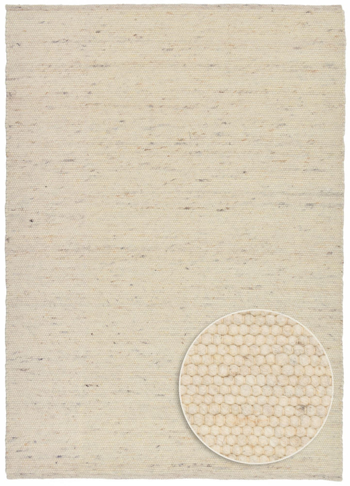 Theko Handgeweven wollen tapijt Alpen 70x140 cm - Natuurlijk