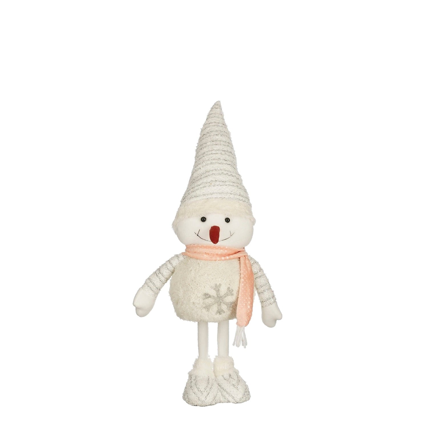 House of Seasons Kerstversiering Snowman - 19x14x60 cm - Polyester - Wit