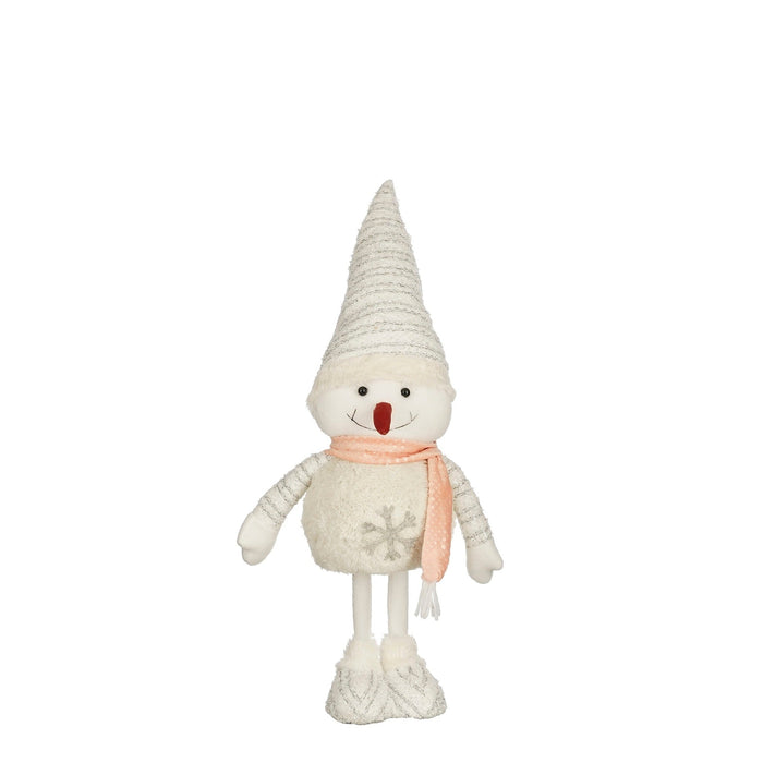 House of Seasons Kerstversiering Snowman - 19x14x60 cm - Polyester - Wit