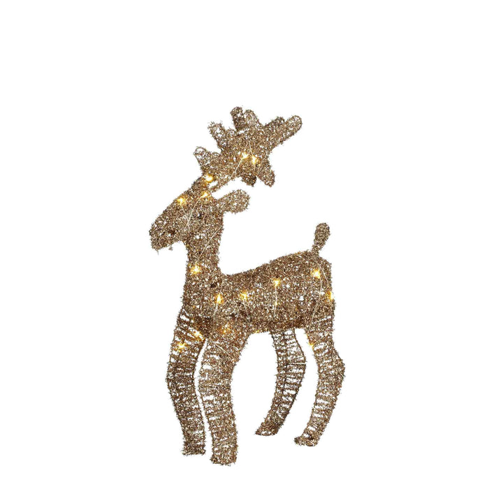 House of Seasons Kerstversiering Deer - 30x10x50 cm - Polyester - Champagne