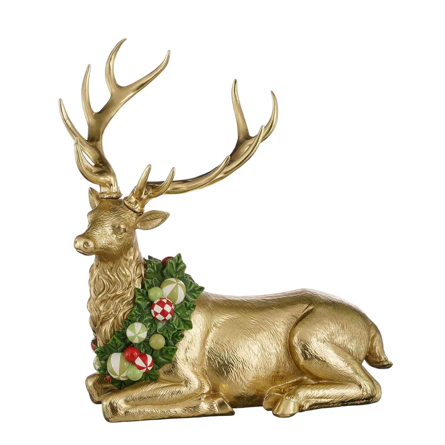 House of Seasons Kerstversiering Deer - 40x24x43 cm - Polyresin - Goud