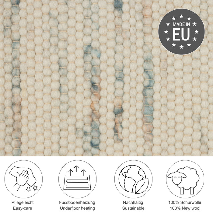 Theko Handgeweven wollen tapijt Alpen 140x200 cm - Multicolor