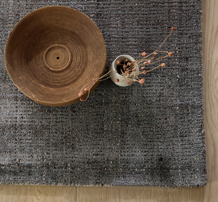 Theko gestreept UNI-tapijt Venus 70x140 cm - Antraciet