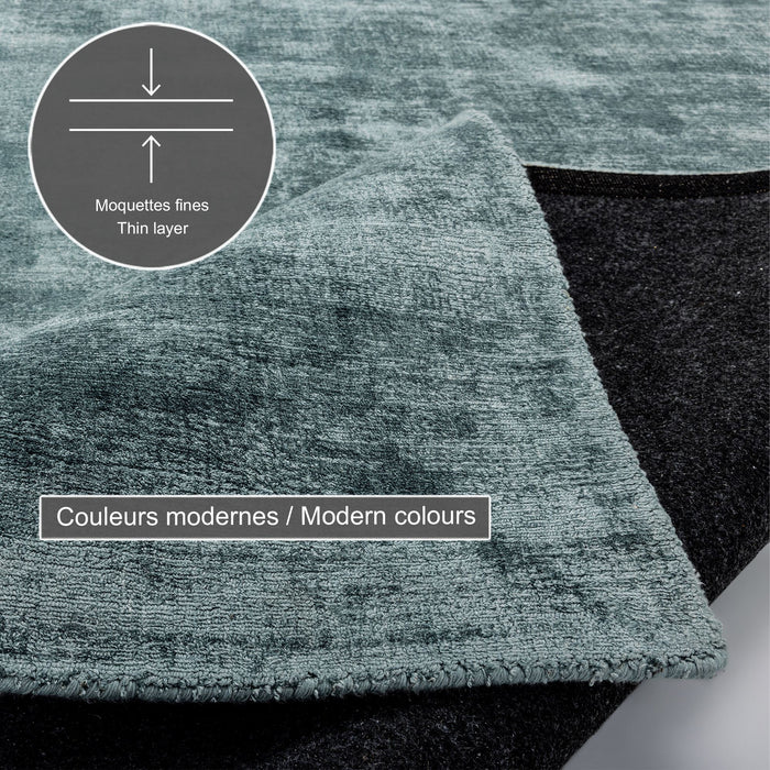 Theko handgeweven viscose tapijt Star 120x180 cm - Lichtturkoois