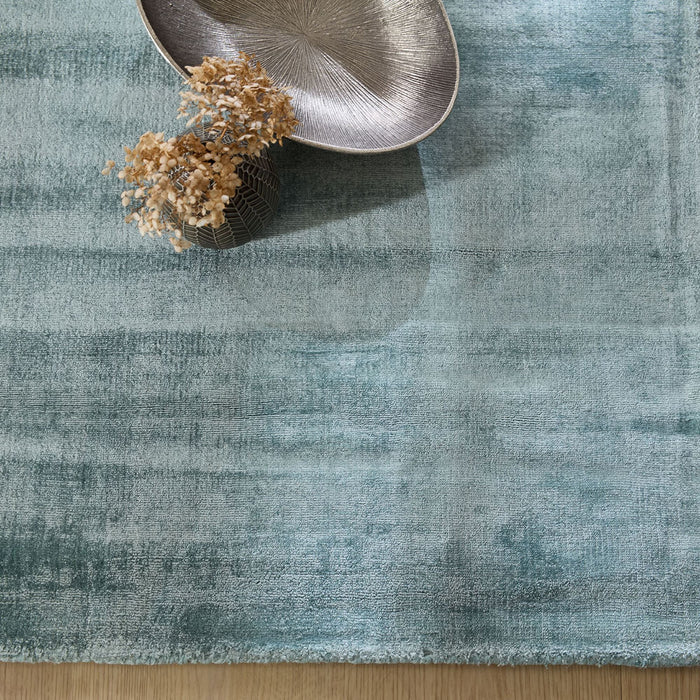 Theko handgeweven viscose tapijt Star 120x180 cm - Lichtturkoois