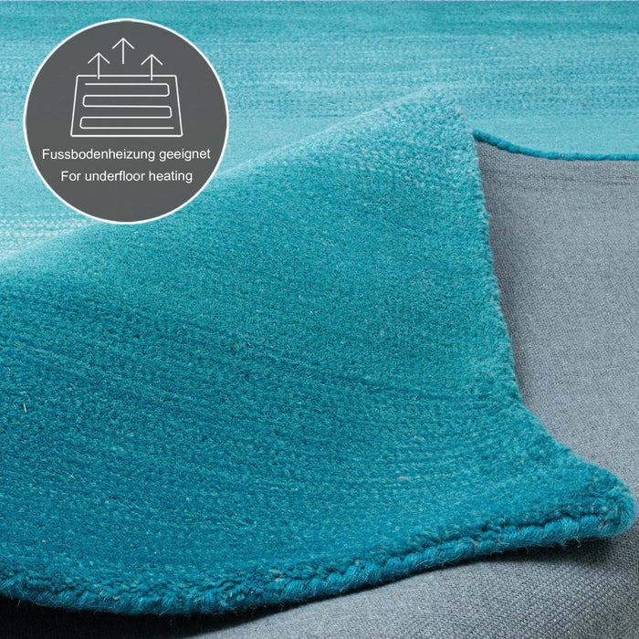 Theko Tapijt met kleurverloop Wool Comfort 90x160 cm - Turquoise