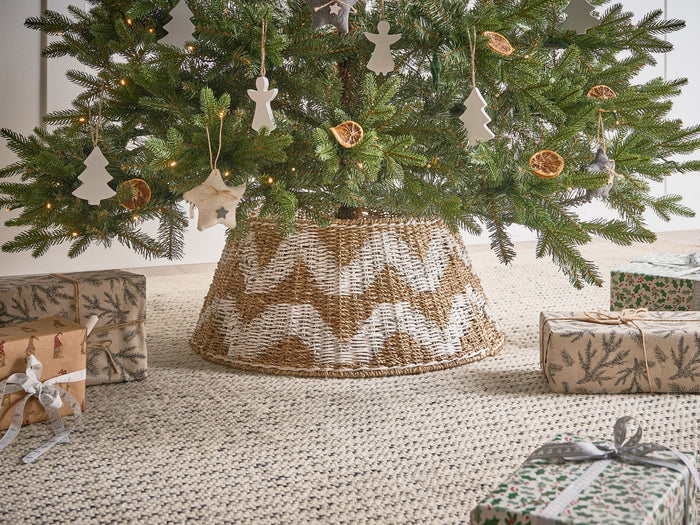 Beliani - HIVER - Kerstboomrok - Natuurlijk|Wit - ⌀ 60 cm - Zeegras