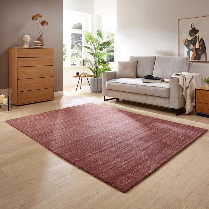 Theko Handgeweven wollen tapijt Pure 60x90 cm - Rood