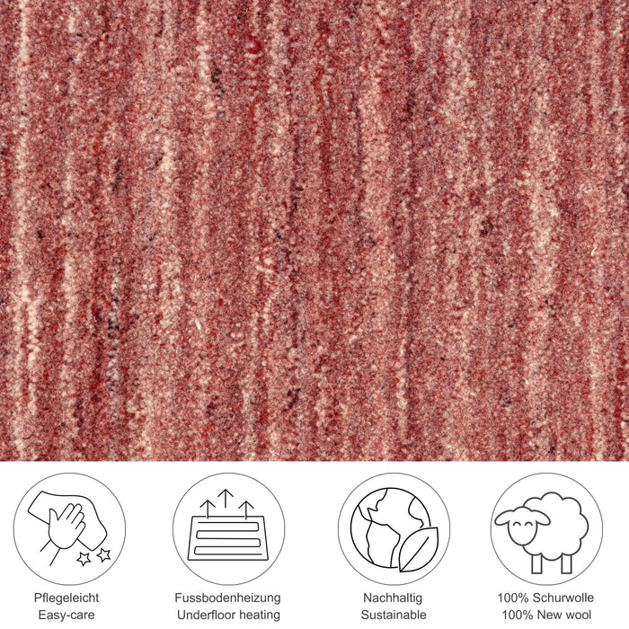 Theko Handgeweven wollen tapijt Pure 60x90 cm - Rood