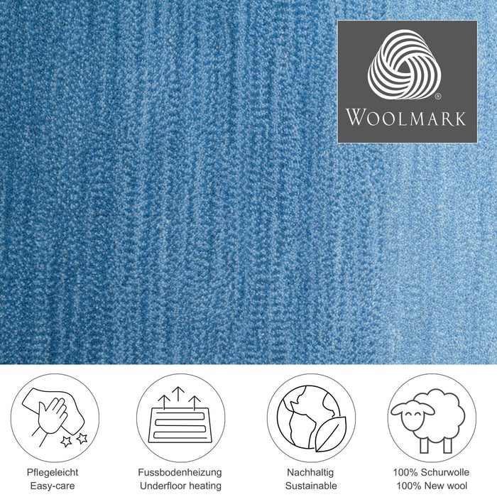 Theko Tapijt met kleurverloop Wool Comfort 160x230 cm - Blauw