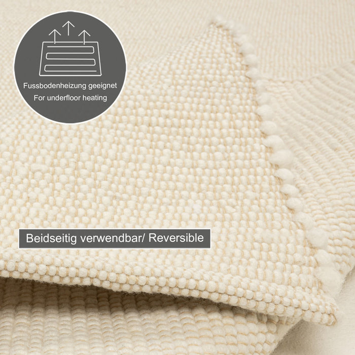 Theko Alm-Glück natuurtapijt 90x160 cm - Crème