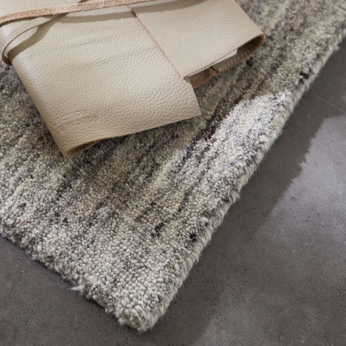 Theko Handgeweven wollen tapijt Pure 70x140 cm - Grijs