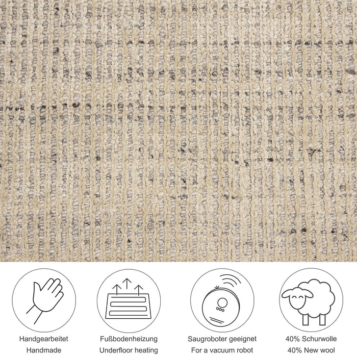 Theko gestreept UNI-tapijt Venus 240x340 cm - Beige