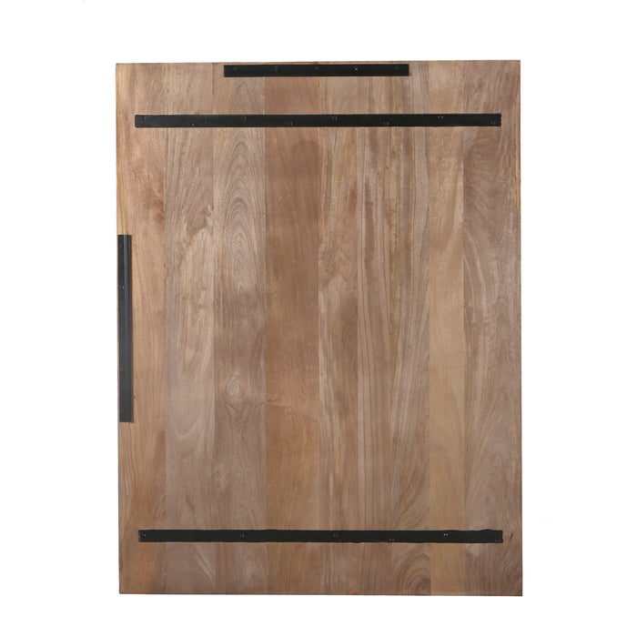 PTMD Mattin Natural Mango Wood Circle Wall Panel Rect