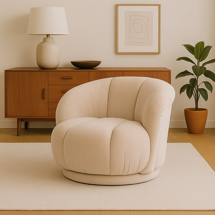 DÉJA Living - Fauteuil Beige Stof|Metaal - 86x84x70cm - Arby