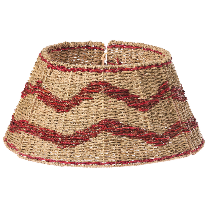 Beliani - HIVER - Kerstboomrok - Natuurlijk|Rood - ⌀ 51 cm - Zeegras