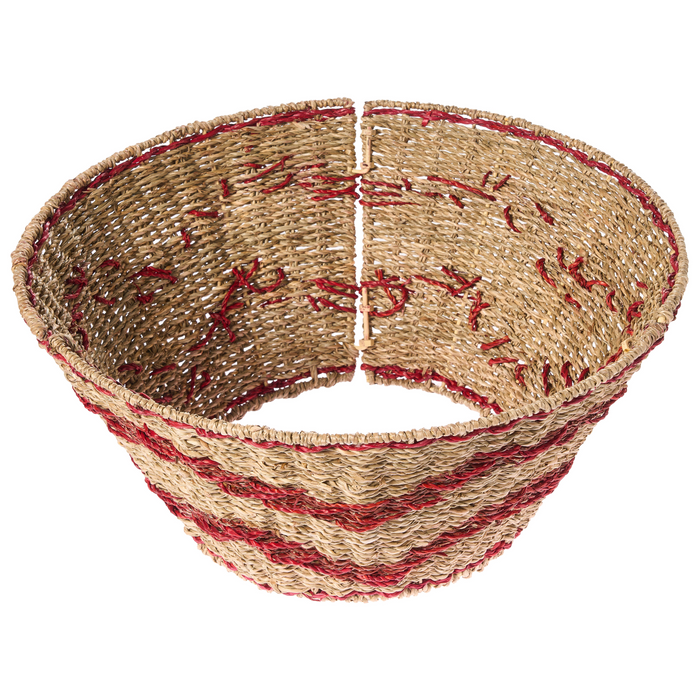 Beliani - HIVER - Kerstboomrok - Natuurlijk|Rood - ⌀ 51 cm - Zeegras