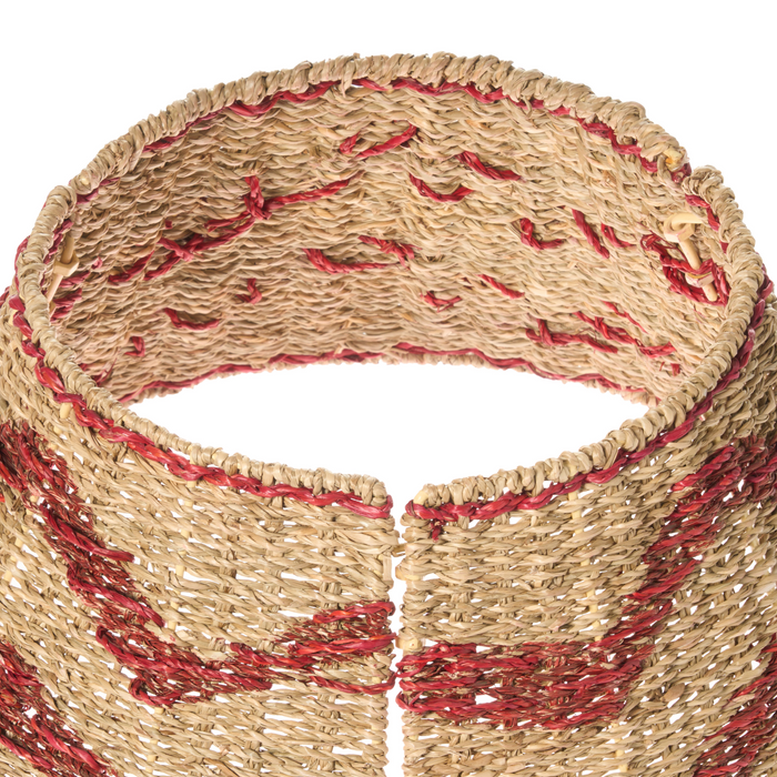 Beliani - HIVER - Kerstboomrok - Natuurlijk|Rood - ⌀ 51 cm - Zeegras