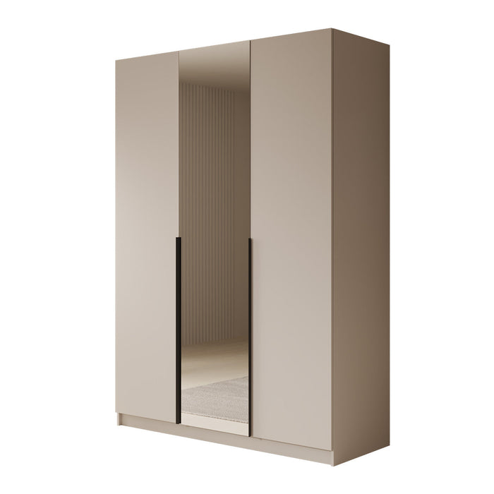 Meubella - Kledingkast Sabre - Beige - 150 cm - Met spiegel