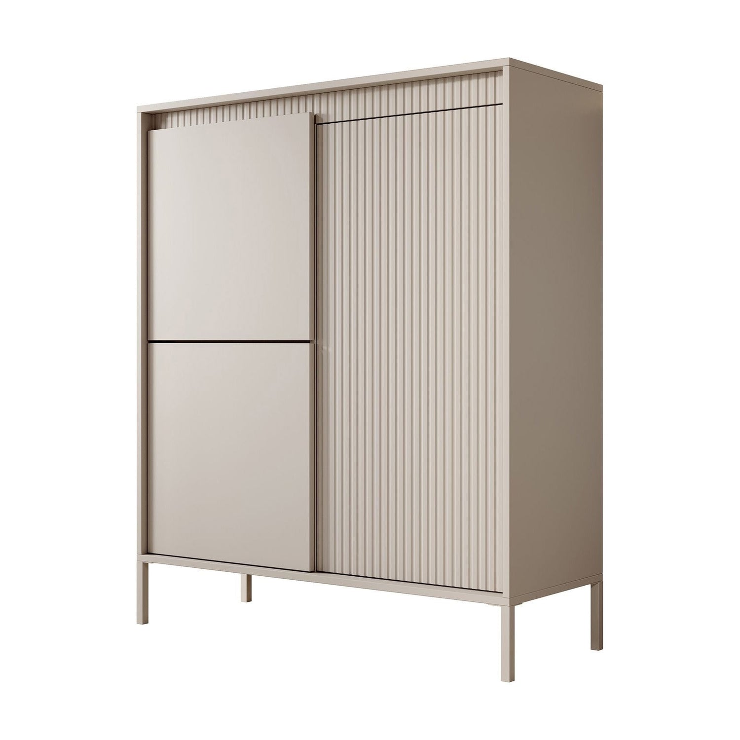 Meubella - Dressoir Saran - Beige - Hoog - 104 cm