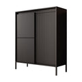 Meubella - Dressoir Saran - Mat zwart - Hoog - 104 cm